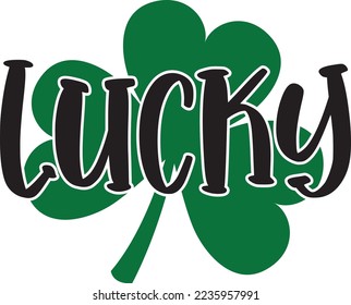 Lucky Clover, Green Clover, So Lucky, Shamrock, Lucky Clover Vector Illustration File