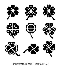 lucky clover icon isolated sign symbol vector illustration - Collection of high quality black style vector icons

