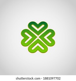 Lucky clover illustration for simple logo design