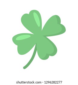 Lucky clover leaf color vector icon. Flat design