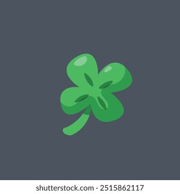 lucky clover leaf in flat vector design.