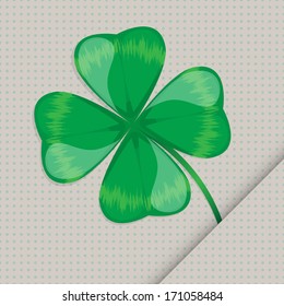 lucky clover leaf on the seamless dotted paper background