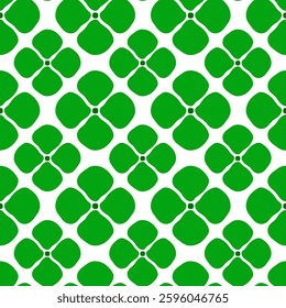 Lucky clover leaf seamless pattern. Saint Patrick day celebration background.