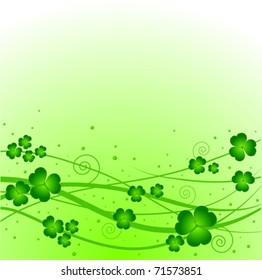 Lucky clover on green background