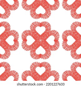 Lucky clover seamless geometric flower pattern design. Fabric textile for shirt, wallpaper etc.
