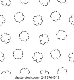 Lucky clover. Seamless pattern. Coloring Page. Traditional Irish symbol for St. Patrick s day. Hand drawn style. Vector drawing. Design ornaments.