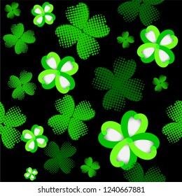 Lucky clover seamless pattern. Happy St. Patrick's Day. Vector