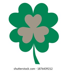 Lucky Clover sign. Print Vector art illustration.