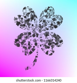 Lucky clover sign. Vector. Flat style black icon on white.