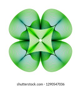 Lucky clover. St Patricks Day shamrock vector illustration. Four-leaf clover icon.