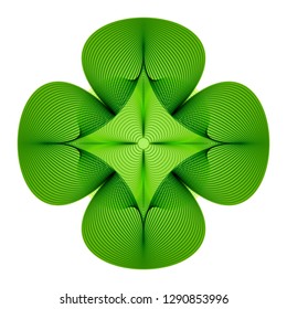 Lucky clover. St Patricks Day shamrock vector illustration. Four-leaf clover icon.