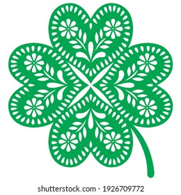 Lucky Clover, st Patric's day design, four leaf clover