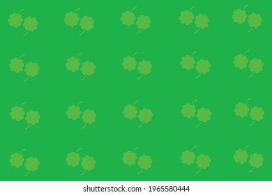 The lucky clover theme vector is suitable for use on St. Patrick. Four leaf clover on green background.