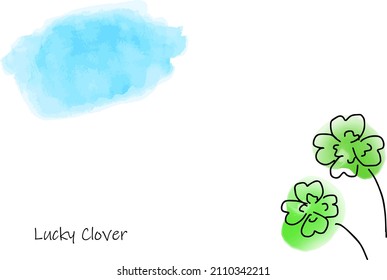 lucky clover and watercolor blue sky frame