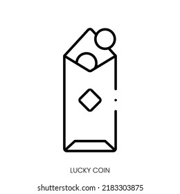lucky coin icon. Linear style sign isolated on white background. Vector illustration