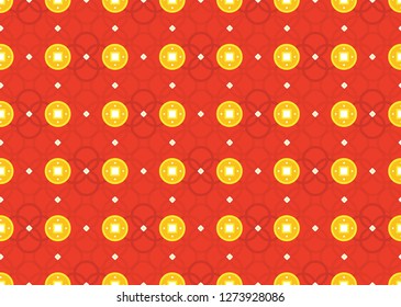 Lucky Coin pattern based chinese coin shape.