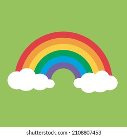 Lucky Colorful Rainbow. Saint Patrick's Day Fortune Lucky Rainbow with Clouds Icon isolated for March 17. Part of a Saint Patrick's Day Holiday Celebration icon set.