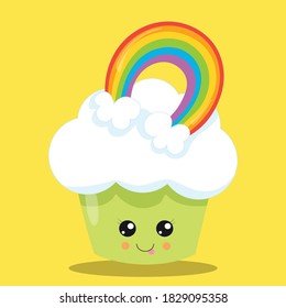 Glückskupcake-Design, Vektorgrafik