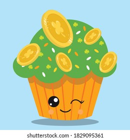 ilustración vectorial de diseño de cupcake afortunado