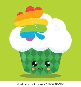 Glückskupcake-Design, Vektorgrafik