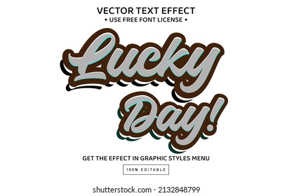 Lucky day 3D editable text effect template