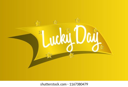 lucky day, beautiful greeting card background or banner with golden ticket illustration for lucky prize theme. design illustration