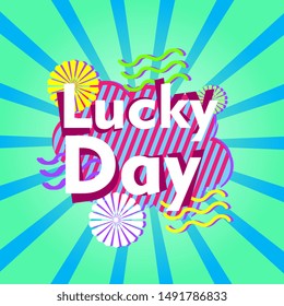 lucky day, beautiful greeting card background or banner with retro theme. design illustration