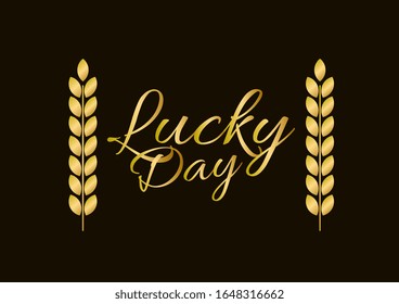 lucky day, beautiful greeting card background or template banner with golden text theme. vector design illustration