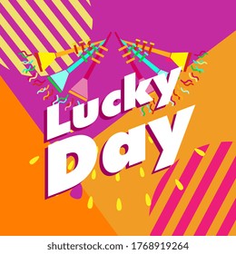 lucky day, beautiful greeting card background or banner with cute summer theme. vector