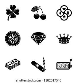 Lucky day icons set. Simple set of 9 lucky day vector icons for web isolated on white background