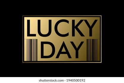 lucky day label, vector design