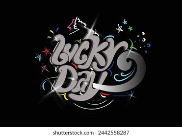 LUCKY DAY lettering custom template design