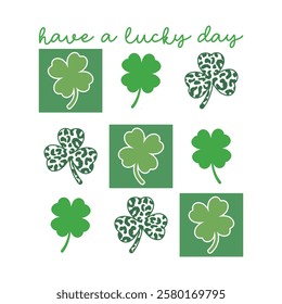 Lucky Day Shamrocks - Simple St. Patrick's Day Design with Nine Shamrocks