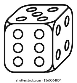 Lucky dice icon. Outline lucky dice vector icon for web design isolated on white background