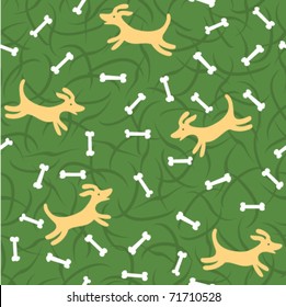 lucky dogs with bones seamless background