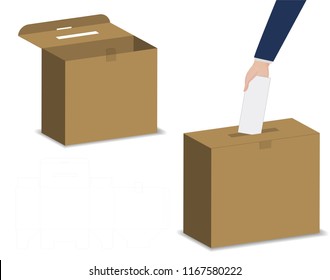lucky draw box 3d mockup with dieline