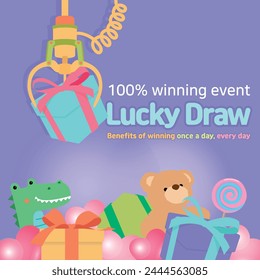 
Lucky draw event with 100% chance to win