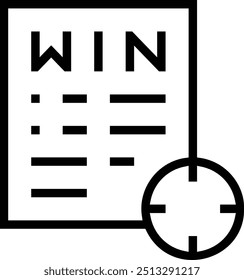 icono de sorteo afortunado. Diseño de estilo lineal delgado aislado sobre fondo blanco