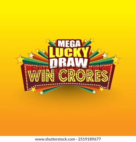 Lucky Draw Logo Label Design Vector Illustration. Shopping, Sale Contest, Win, Prizes, Coupon, Signage, Display Banner