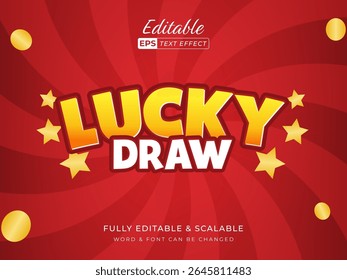 lucky draw text text effect design. casino game	