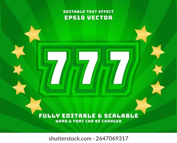 lucky draw text effect. gaming jackpot with green background