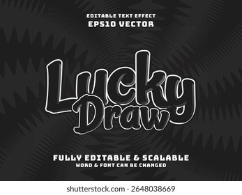 lucky draw text effect. luxury black edition