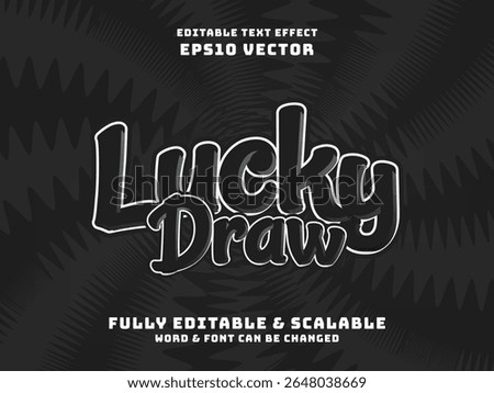 lucky draw text effect. luxury black edition