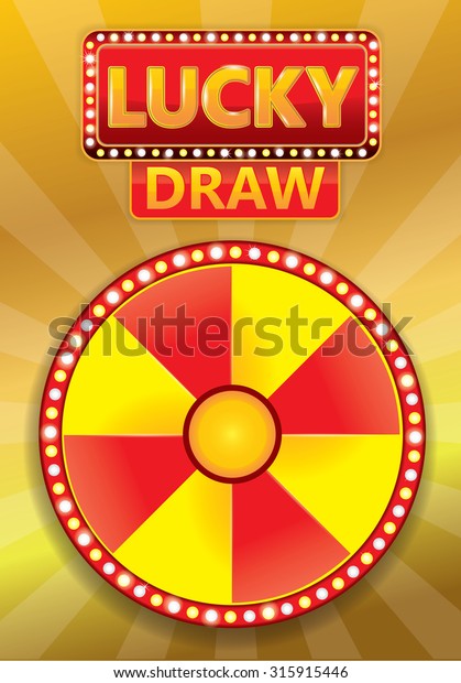 Lucky Draw Typographic On Glowing Poster Stock Vector Royalty Free 315915446