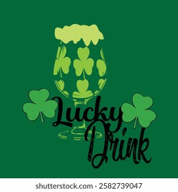 Lucky drink of Patrick's Day. vector illustration of Patrick's Day drink.