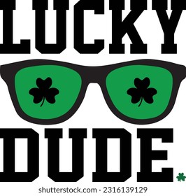 Lucky dude st patrick Day t-shirt design