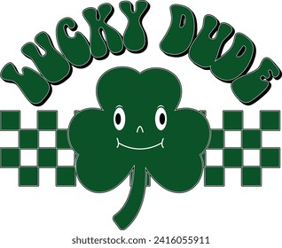 Lucky Dude St. Patrick's Day Retro T-shirt

