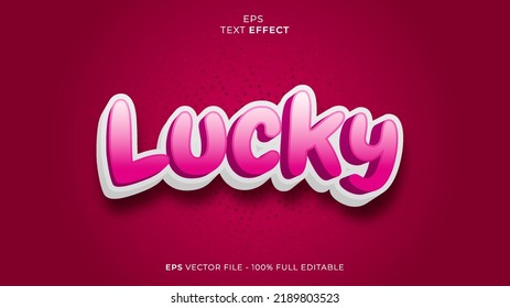 Lucky editable text effect font