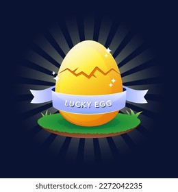 Lucky Egg illustration element design for marketing or promotion offer