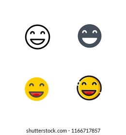 lucky emoji vector with four different styles